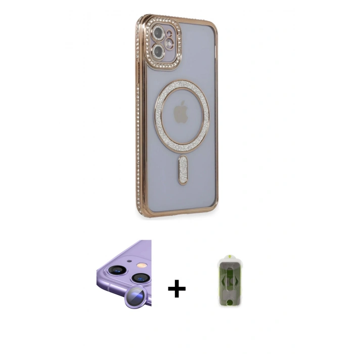 MARSİLYAN™- iPhone 11 Kılıf Zirve Doku Prime - Siyah Joko Magic 5D Hayalet Cam + Raze Metal Kamera Lens - MR