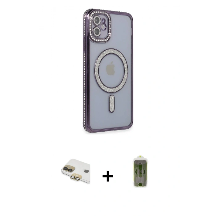 MARSİLYAN™- iPhone 11 Kılıf Zirve Doku Prime - Siyah Joko Magic 5D Hayalet Cam + Pers Alüminyum Kamera Lens - GD