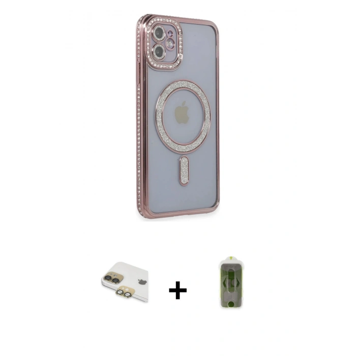 MARSİLYAN™- iPhone 11 Kılıf Zirve Doku Prime - Siyah Joko Magic 5D Hayalet Cam + Pers Alüminyum Kamera Lens - GD