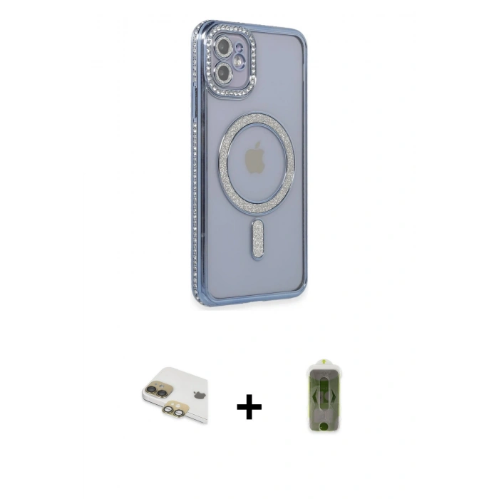 MARSİLYAN™- iPhone 11 Kılıf Zirve Doku Prime - Siyah Joko Magic 5D Hayalet Cam + Pers Alüminyum Kamera Lens - GD
