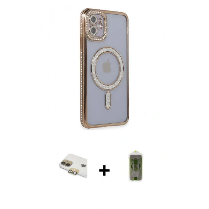 MARSİLYAN™- iPhone 11 Kılıf Zirve Doku Prime - Siyah Joko Magic 5D Hayalet Cam + Pers Alüminyum Kamera Lens - GD