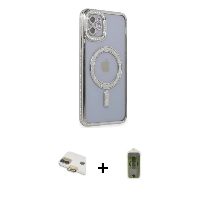 MARSİLYAN™- iPhone 11 Kılıf Zirve Doku Prime - Siyah Joko Magic 5D Hayalet Cam + Pers Alüminyum Kamera Lens - GD