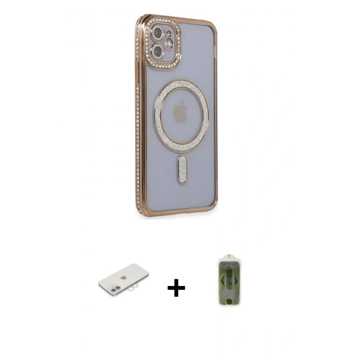 MARSİLYAN™- iPhone 11 Kılıf Zirve Doku Prime - Siyah Joko Magic 5D Hayalet Cam + Renkli Kamera Lens Koruma Cam - PE