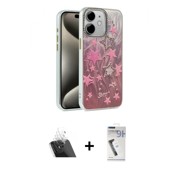 MARSİLYAN™- iPhone 11 Kılıf Zirve Modern Prime - Şeffaf Uv Polymer Nano Ekran Koruyucu + Kamera Lens Koruma Cam - SF