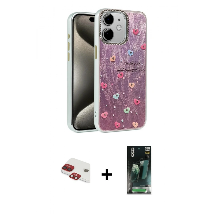 MARSİLYAN™- iPhone 11 Kılıf Zirve Modern Prime - Siyah 360 Mat Full Body Arka Koruyucu + Pers Alüminyum Kamera Lens - KI