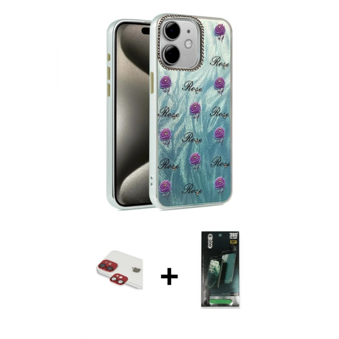 MARSİLYAN™- iPhone 11 Kılıf Zirve Modern Prime - Siyah 360 Mat Full Body Arka Koruyucu + Pers Alüminyum Kamera Lens - KI