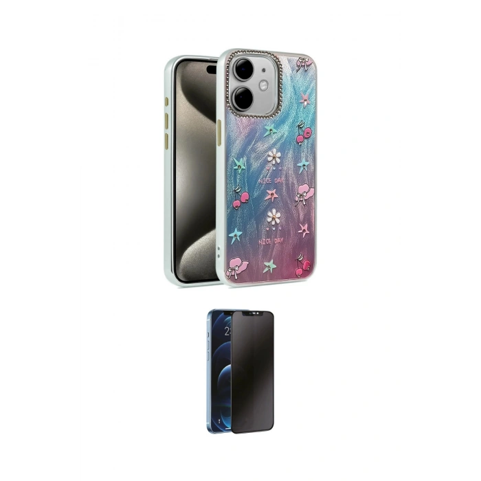 MARSİLYAN™- iPhone 11 Kılıf Zirve Modern Prime - Siyah 3D Antistatik Hayalet Cam Ekran Koruyucu