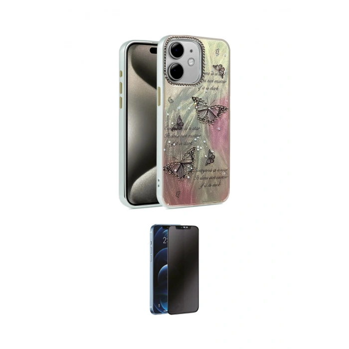 MARSİLYAN™- iPhone 11 Kılıf Zirve Modern Prime - Siyah 3D Antistatik Hayalet Cam Ekran Koruyucu