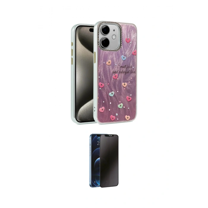MARSİLYAN™- iPhone 11 Kılıf Zirve Modern Prime - Siyah 3D Antistatik Hayalet Cam Ekran Koruyucu