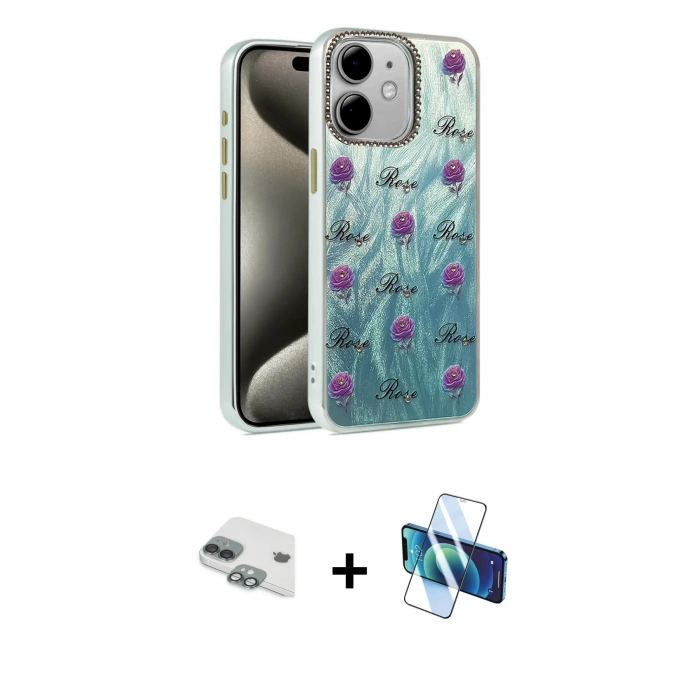 MARSİLYAN™- iPhone 11 Kılıf Zirve Modern Prime - Siyah 3D Antistatik Seramik Nano Ekran Koruyucu + Pers Alüminyum Kamera Lens - YL