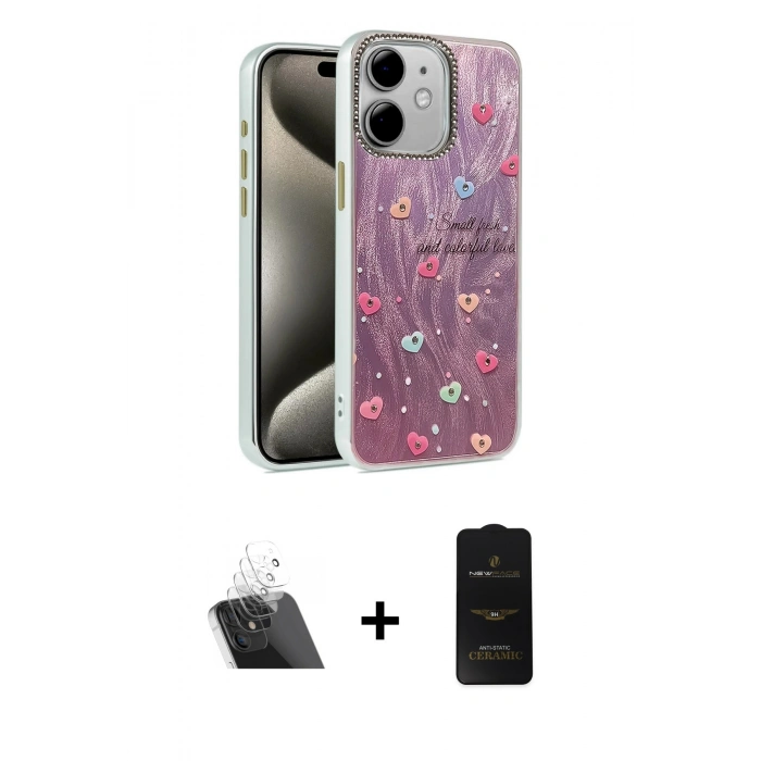 MARSİLYAN™- iPhone 11 Kılıf Zirve Modern Prime - Siyah 6D Antistatik Mat Seramik Hayalet Nano Ekran Koruyucu + Kamera Lens Koruma Cam - SF