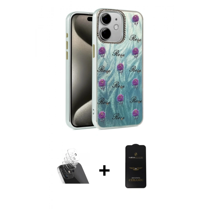 MARSİLYAN™- iPhone 11 Kılıf Zirve Modern Prime - Siyah 6D Antistatik Mat Seramik Hayalet Nano Ekran Koruyucu + Kamera Lens Koruma Cam - SF