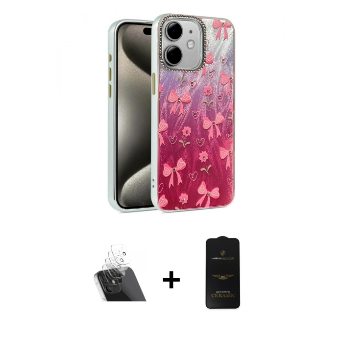 MARSİLYAN™- iPhone 11 Kılıf Zirve Modern Prime - Siyah 6D Antistatik Mat Seramik Hayalet Nano Ekran Koruyucu + Kamera Lens Koruma Cam - SF