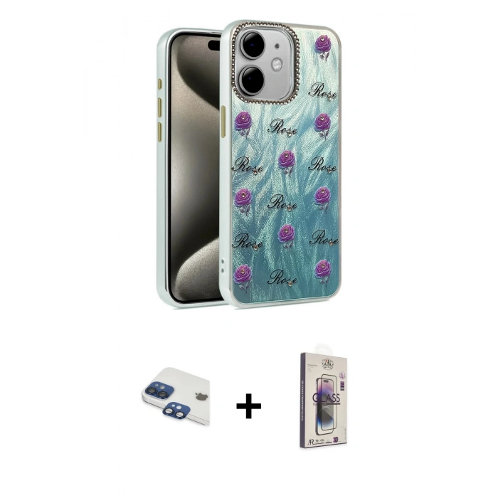 MARSİLYAN™- iPhone 11 Kılıf Zirve Modern Prime - Siyah Bilvis 3D Cam Ekran Koruyucu + Pers Alüminyum Kamera Lens - LT