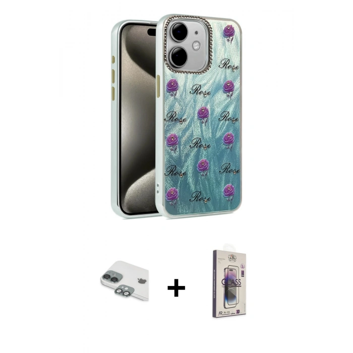 MARSİLYAN™- iPhone 11 Kılıf Zirve Modern Prime - Siyah Bilvis 3D Cam Ekran Koruyucu + Pers Alüminyum Kamera Lens - YL