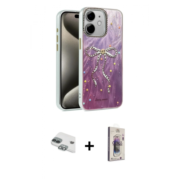 MARSİLYAN™- iPhone 11 Kılıf Zirve Modern Prime - Siyah Bilvis 3D Cam Ekran Koruyucu + Pers Alüminyum Kamera Lens - YL