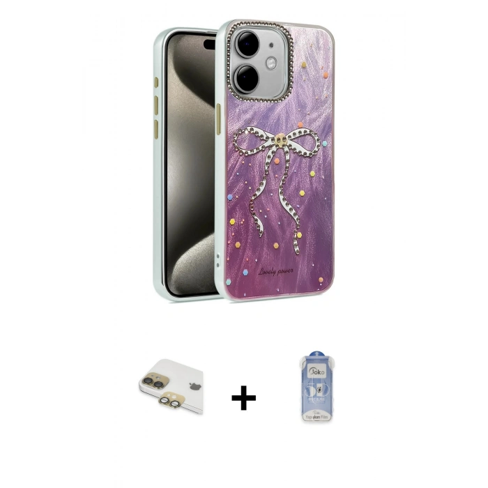 MARSİLYAN™- iPhone 11 Kılıf Zirve Modern Prime - Siyah Joko Magic 5D Cam + Pers Alüminyum Kamera Lens - GD