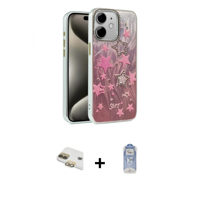 MARSİLYAN™- iPhone 11 Kılıf Zirve Modern Prime - Siyah Joko Magic 5D Cam + Pers Alüminyum Kamera Lens - GD
