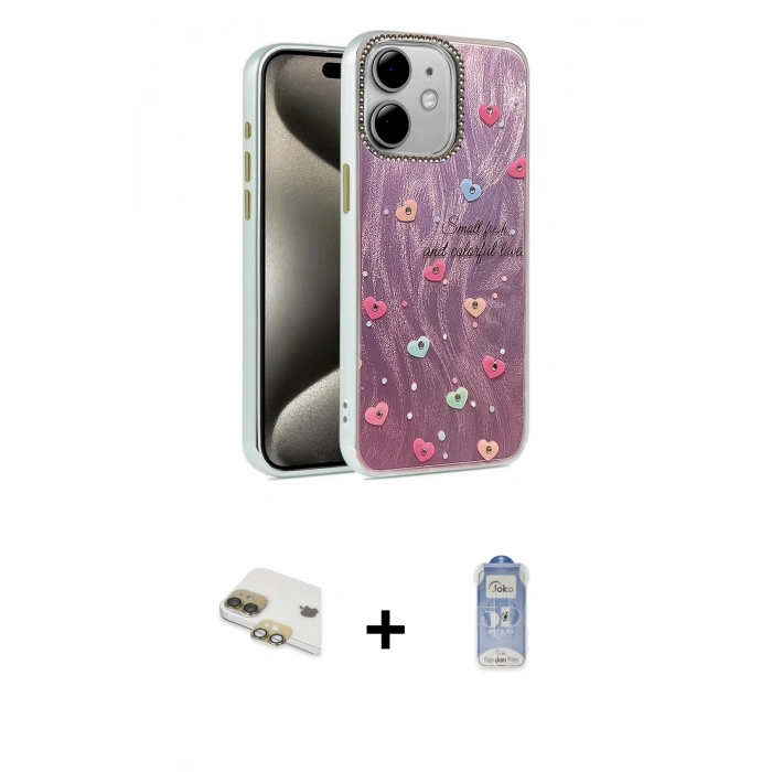 MARSİLYAN™- iPhone 11 Kılıf Zirve Modern Prime - Siyah Joko Magic 5D Cam + Pers Alüminyum Kamera Lens - GD