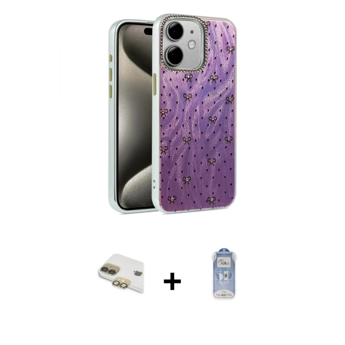 MARSİLYAN™- iPhone 11 Kılıf Zirve Modern Prime - Siyah Joko Magic 5D Cam + Pers Alüminyum Kamera Lens - GD