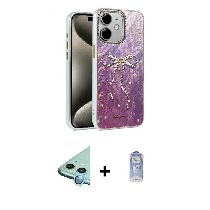 MARSİLYAN™- iPhone 11 Kılıf Zirve Modern Prime - Siyah Joko Magic 5D Cam + Raze Metal Kamera Lens - MI