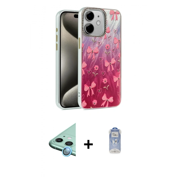 MARSİLYAN™- iPhone 11 Kılıf Zirve Modern Prime - Siyah Joko Magic 5D Cam + Raze Metal Kamera Lens - MI