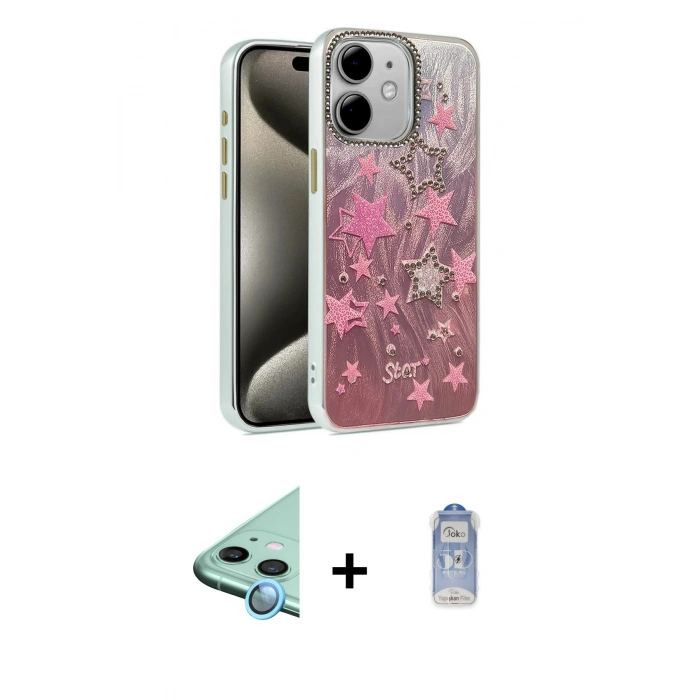 MARSİLYAN™- iPhone 11 Kılıf Zirve Modern Prime - Siyah Joko Magic 5D Cam + Raze Metal Kamera Lens - MI