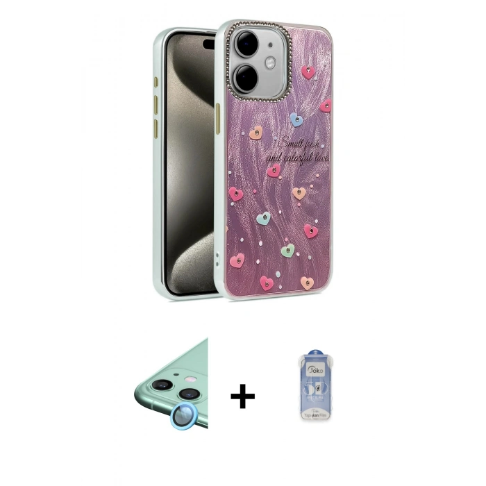 MARSİLYAN™- iPhone 11 Kılıf Zirve Modern Prime - Siyah Joko Magic 5D Cam + Raze Metal Kamera Lens - MI