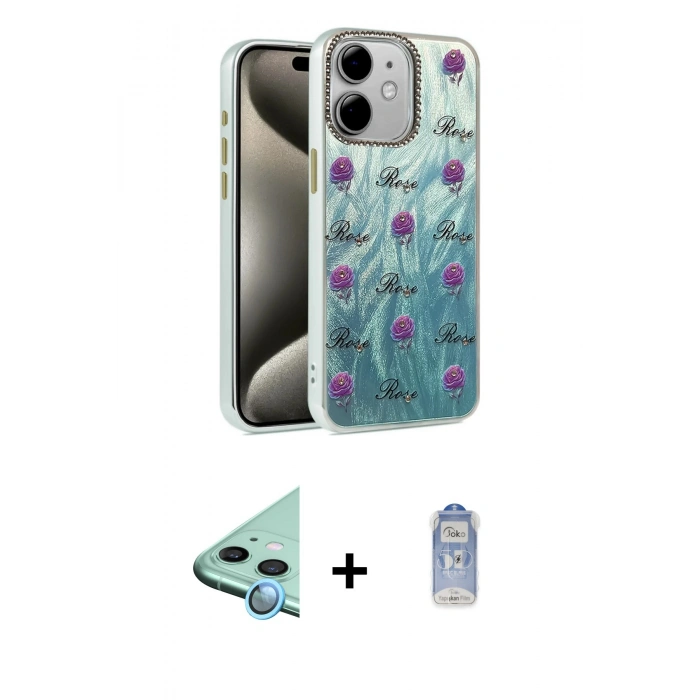 MARSİLYAN™- iPhone 11 Kılıf Zirve Modern Prime - Siyah Joko Magic 5D Cam + Raze Metal Kamera Lens - MI