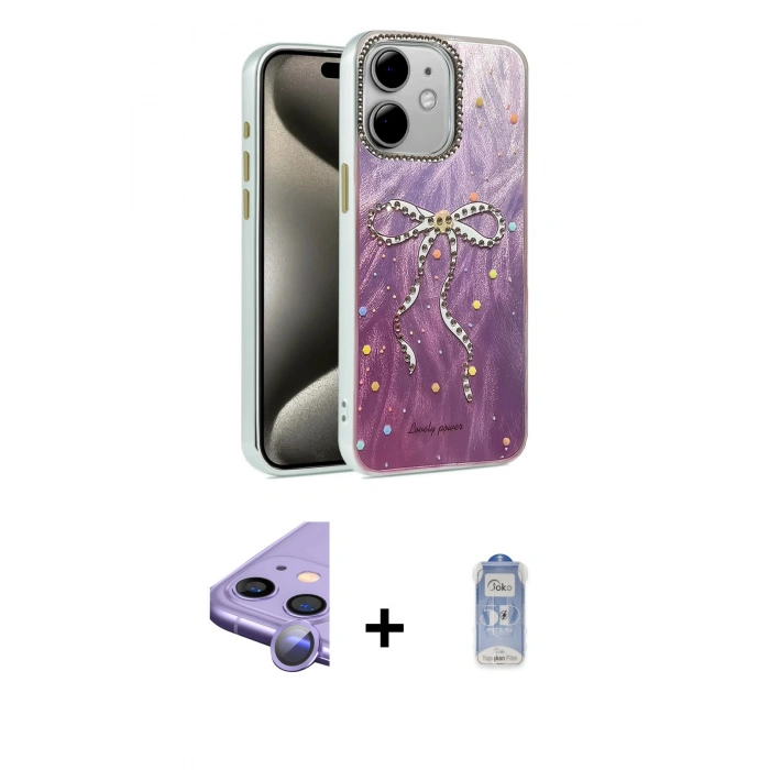 MARSİLYAN™- iPhone 11 Kılıf Zirve Modern Prime - Siyah Joko Magic 5D Cam + Raze Metal Kamera Lens - MR