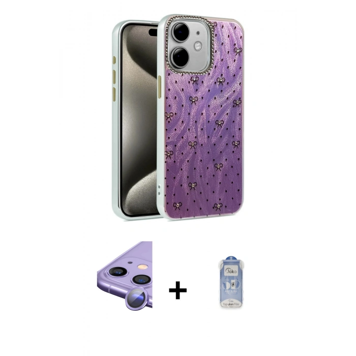 MARSİLYAN™- iPhone 11 Kılıf Zirve Modern Prime - Siyah Joko Magic 5D Cam + Raze Metal Kamera Lens - MR
