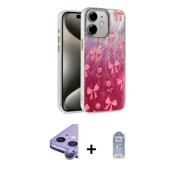 MARSİLYAN™- iPhone 11 Kılıf Zirve Modern Prime - Siyah Joko Magic 5D Cam + Raze Metal Kamera Lens - MR