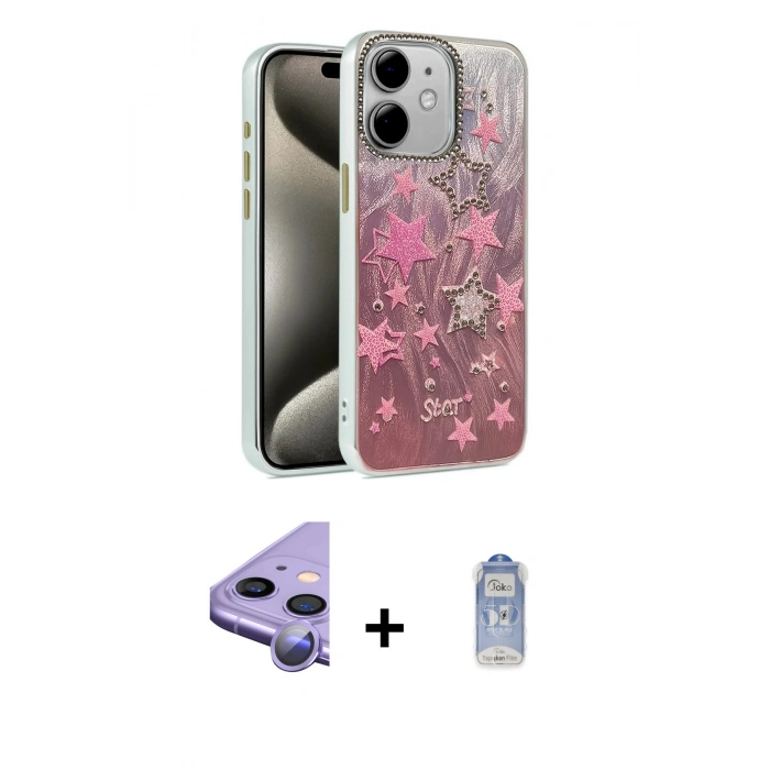 MARSİLYAN™- iPhone 11 Kılıf Zirve Modern Prime - Siyah Joko Magic 5D Cam + Raze Metal Kamera Lens - MR