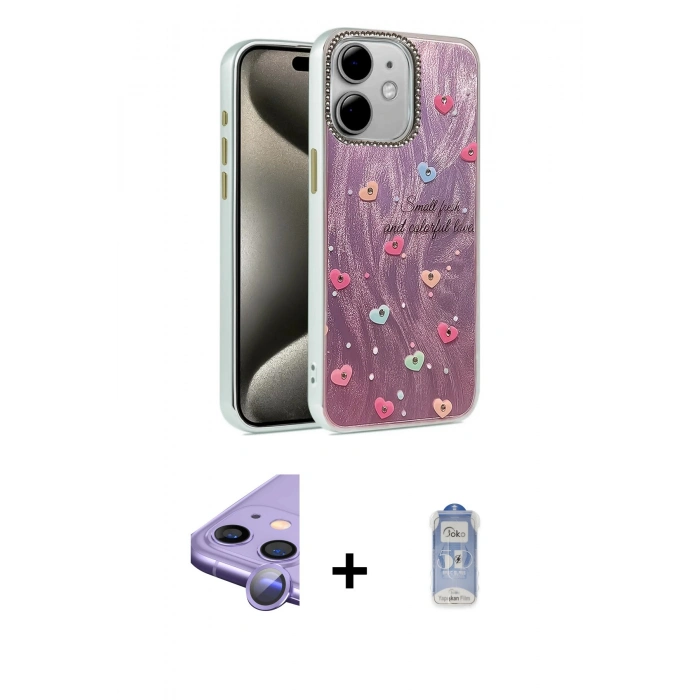MARSİLYAN™- iPhone 11 Kılıf Zirve Modern Prime - Siyah Joko Magic 5D Cam + Raze Metal Kamera Lens - MR