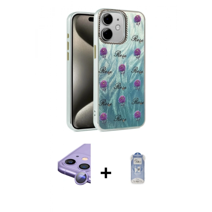 MARSİLYAN™- iPhone 11 Kılıf Zirve Modern Prime - Siyah Joko Magic 5D Cam + Raze Metal Kamera Lens - MR