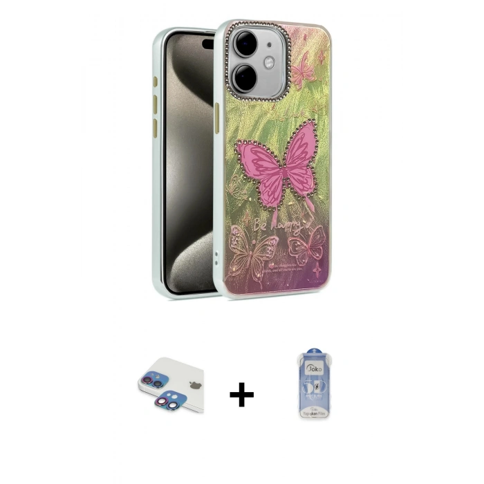 MARSİLYAN™- iPhone 11 Kılıf Zirve Modern Prime - Siyah Joko Magic 5D Cam + Pers Alüminyum Kamera Lens - GI