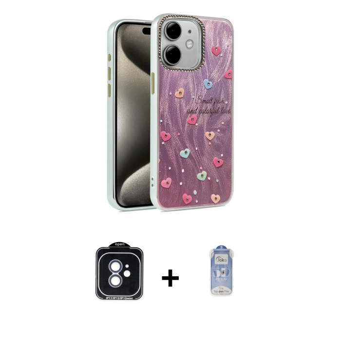 MARSİLYAN™- iPhone 11 Kılıf Zirve Modern Prime - Siyah Joko Magic 5D Cam + PVD Metal Kamera Lens - MI