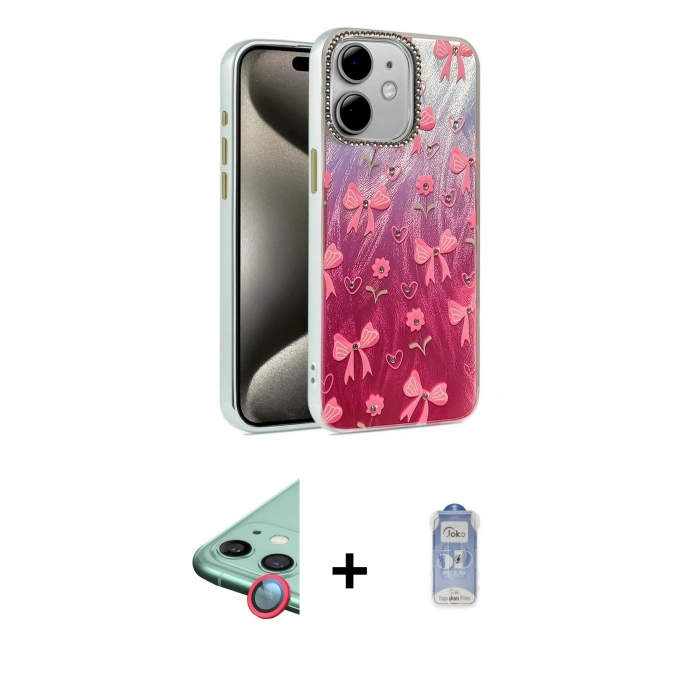 MARSİLYAN™- iPhone 11 Kılıf Zirve Modern Prime - Siyah Joko Magic 5D Cam + Raze Metal Kamera Lens - KI