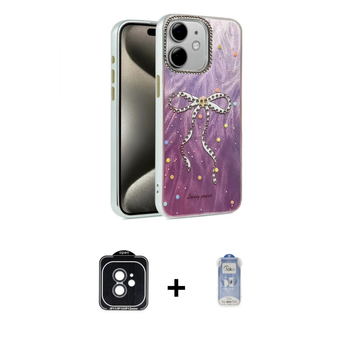 MARSİLYAN™- iPhone 11 Kılıf Zirve Modern Prime - Siyah Joko Magic 5D Cam + PVD Metal Kamera Lens - SH