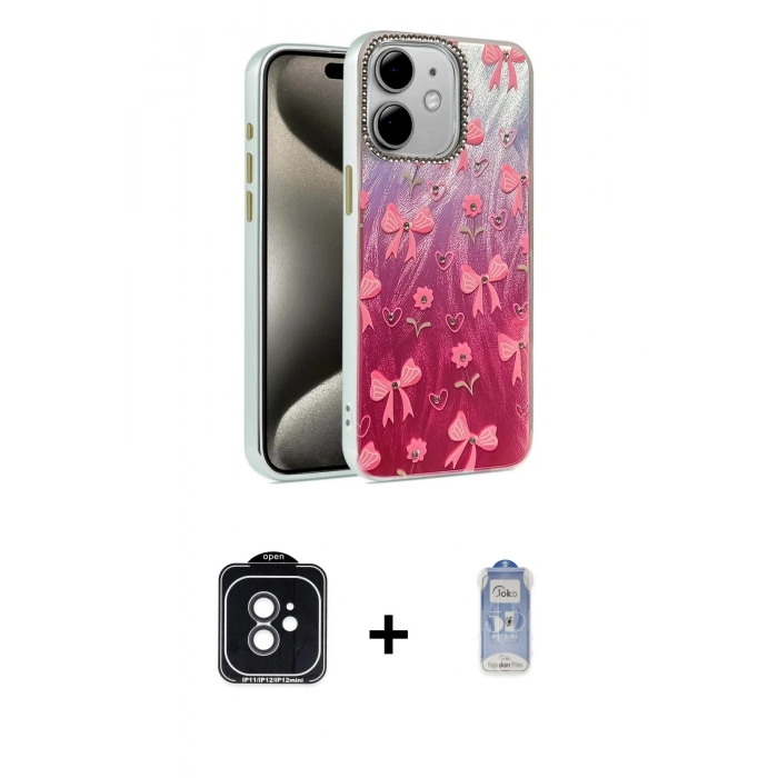 MARSİLYAN™- iPhone 11 Kılıf Zirve Modern Prime - Siyah Joko Magic 5D Cam + PVD Metal Kamera Lens - SH