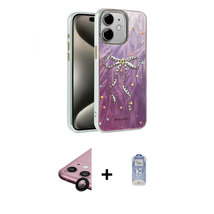 MARSİLYAN™- iPhone 11 Kılıf Zirve Modern Prime - Siyah Joko Magic 5D Cam + Raze Metal Kamera Lens - SH