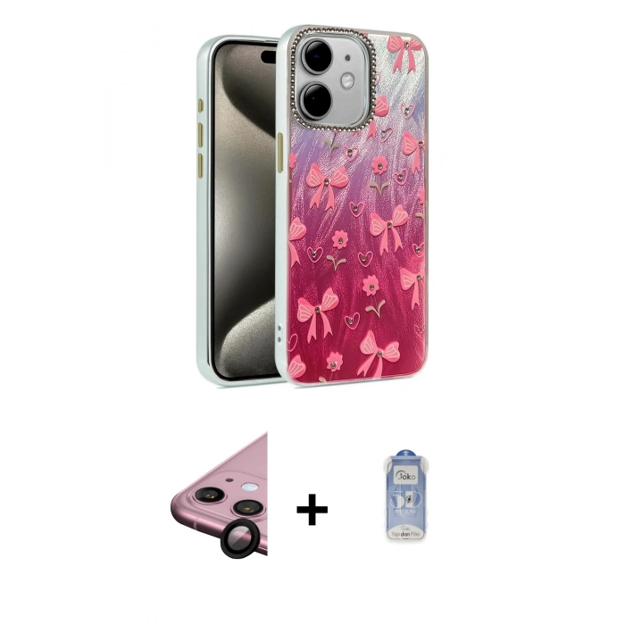 MARSİLYAN™- iPhone 11 Kılıf Zirve Modern Prime - Siyah Joko Magic 5D Cam + Raze Metal Kamera Lens - SH