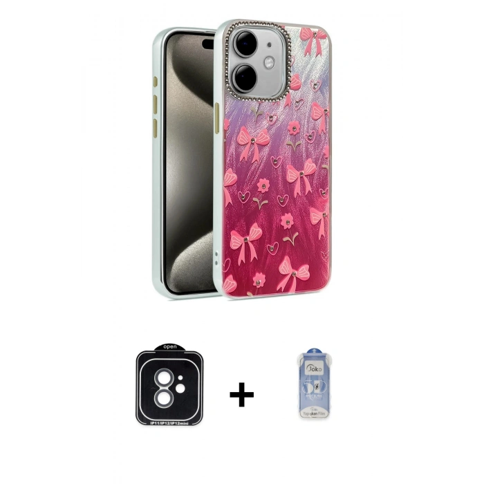 MARSİLYAN™- iPhone 11 Kılıf Zirve Modern Prime - Siyah Joko Magic 5D Cam + PVD Metal Kamera Lens - YL
