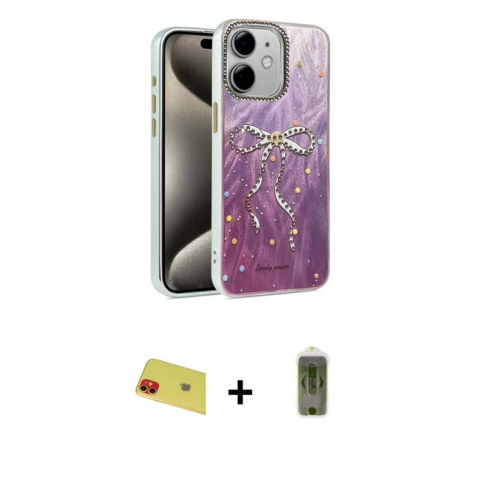 MARSİLYAN™- iPhone 11 Kılıf Zirve Modern Prime - Siyah Joko Magic 5D Hayalet Cam + Rainbow Kamera Lens Koruma Cam - KI