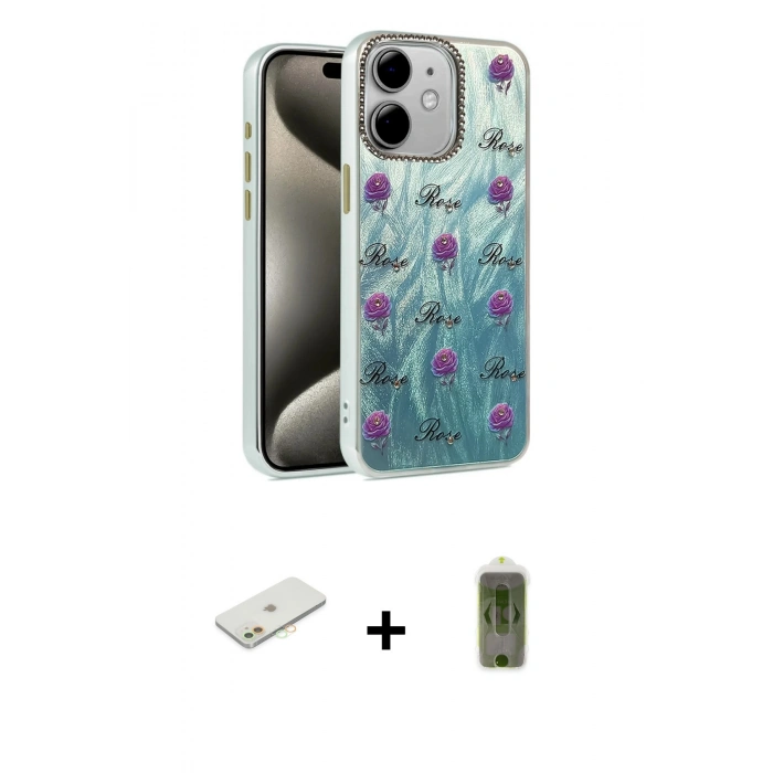 MARSİLYAN™- iPhone 11 Kılıf Zirve Modern Prime - Siyah Joko Magic 5D Hayalet Cam + Renkli Kamera Lens Koruma Cam - TU