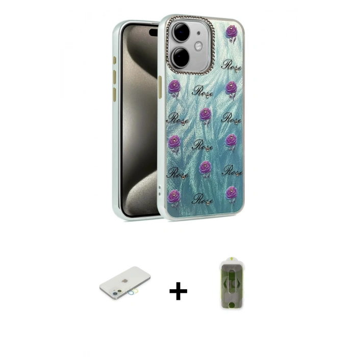 MARSİLYAN™- iPhone 11 Kılıf Zirve Modern Prime - Siyah Joko Magic 5D Hayalet Cam + Renkli Kamera Lens Koruma Cam - SI