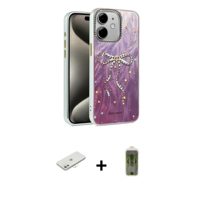 MARSİLYAN™- iPhone 11 Kılıf Zirve Modern Prime - Siyah Joko Magic 5D Hayalet Cam + Renkli Kamera Lens Koruma Cam - SI
