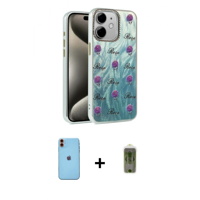 MARSİLYAN™- iPhone 11 Kılıf Zirve Modern Prime - Siyah Joko Magic 5D Hayalet Cam + Neon Fosforlu Kamera Lens - TU
