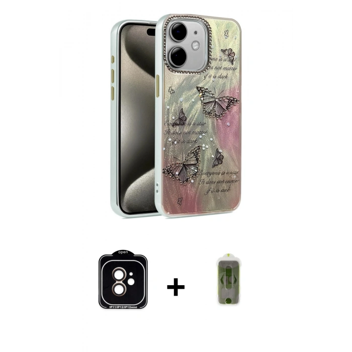 MARSİLYAN™- iPhone 11 Kılıf Zirve Modern Prime - Siyah Joko Magic 5D Hayalet Cam + PVD Metal Kamera Lens - TU
