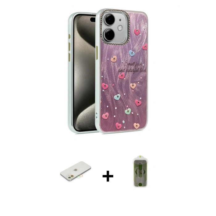 MARSİLYAN™- iPhone 11 Kılıf Zirve Modern Prime - Siyah Joko Magic 5D Hayalet Cam + Renkli Kamera Lens Koruma Cam - TU